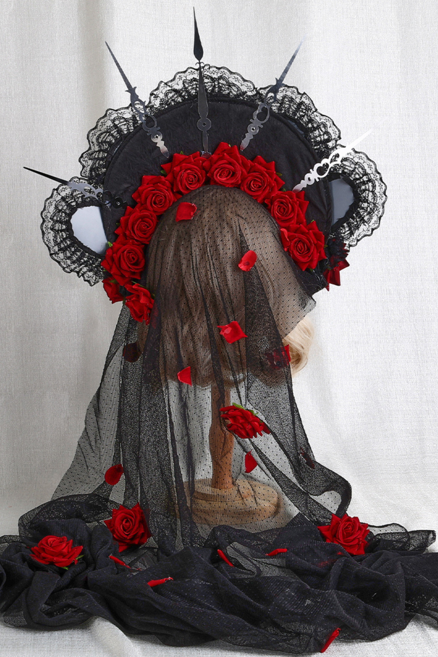 Gothic Rose Feather Hat + Bonnet + Hairband + Feather Clip