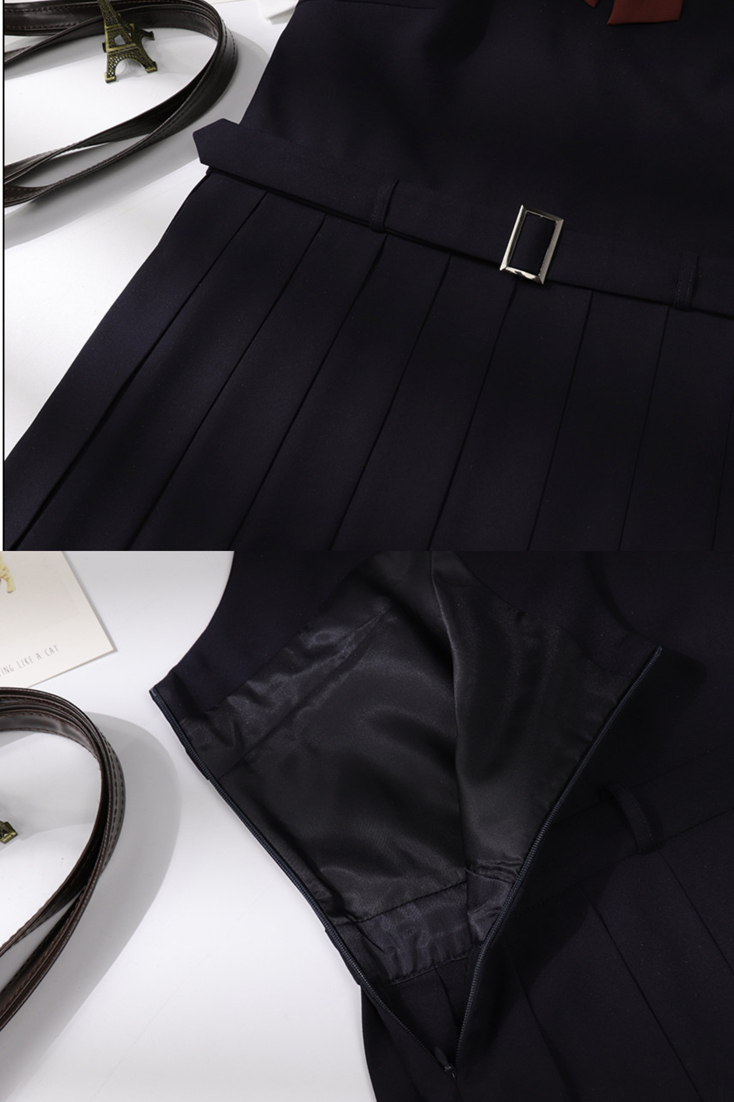 Retro College Plissee-Westenkleid