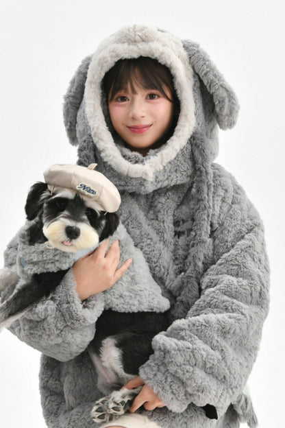 Cute Puppy Design Sweat Shirt+Gray Bag