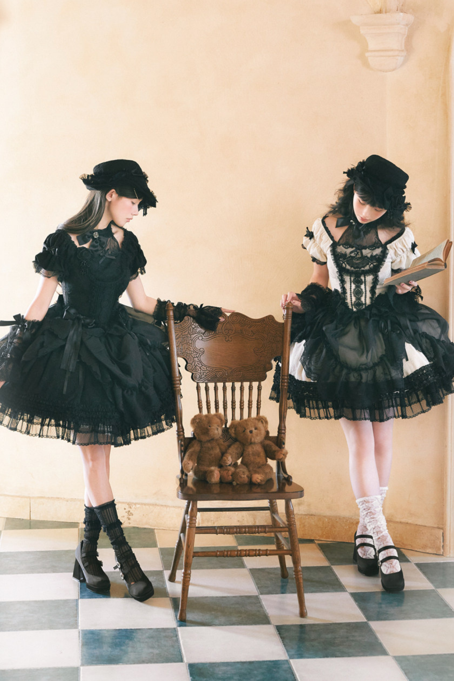Moon River Lolita Puff Sleeve Top + Vest + Skirt