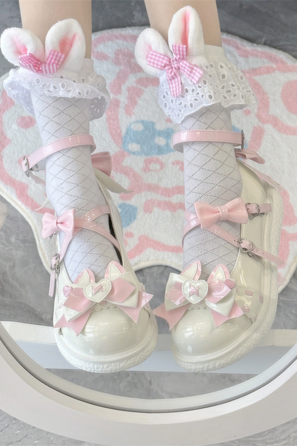 Cookie Lolita Cream Bunny Shoes