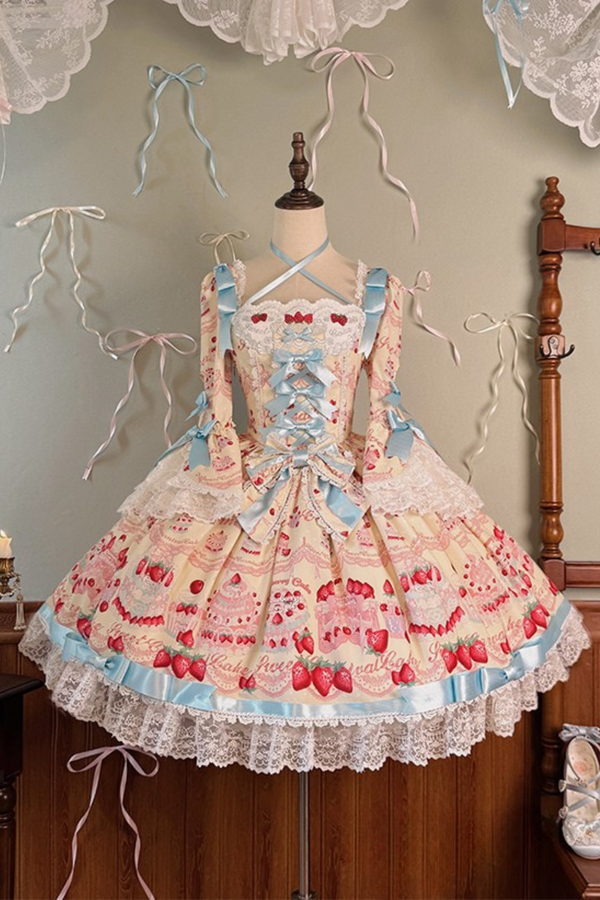 [Pre-order Deadline: July 8] Strawberry Doll Ribbon Dress