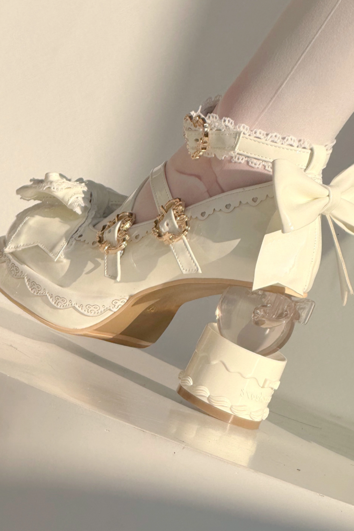 リボンレースロリータクリスタルヒール