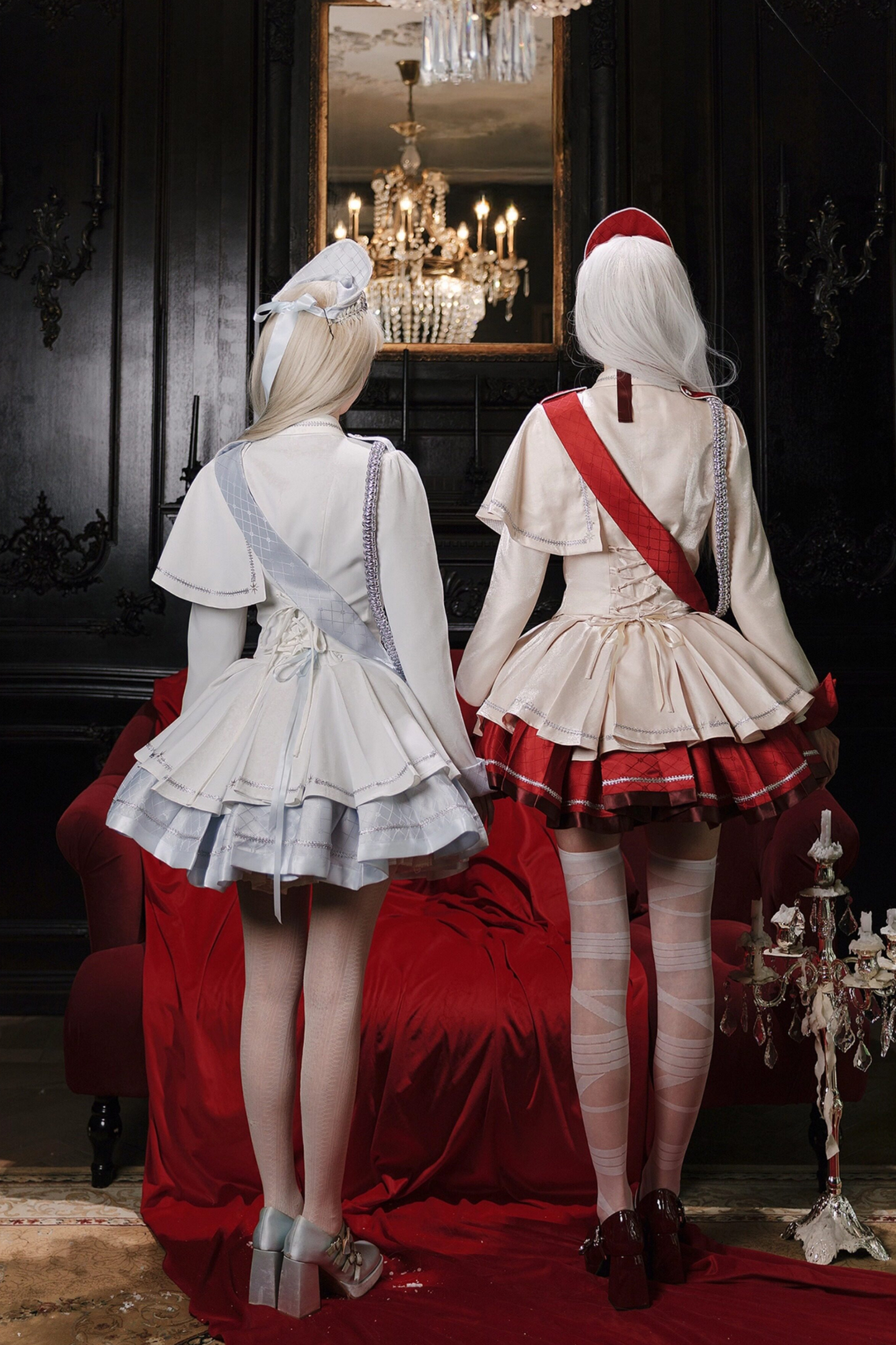 위치스 샤이닝 로리타 탑 + 스커트 + 보닛