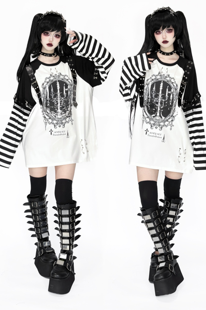 Painted hypoxia raglan blouse