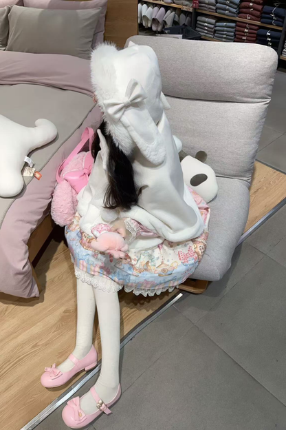 ファーバニーフードマント