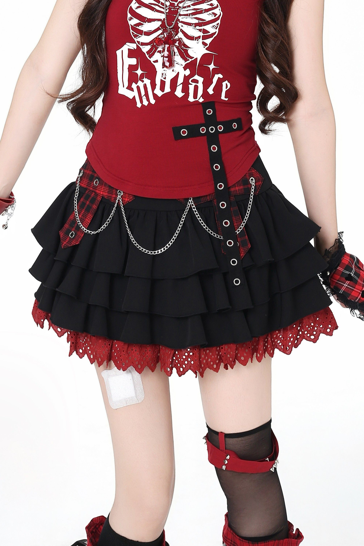 Sweet Cool Subculture Top + Vest + Skirt
