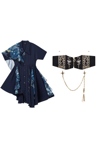 チャイナエンブロイダリードレス+ベルト+ガードル