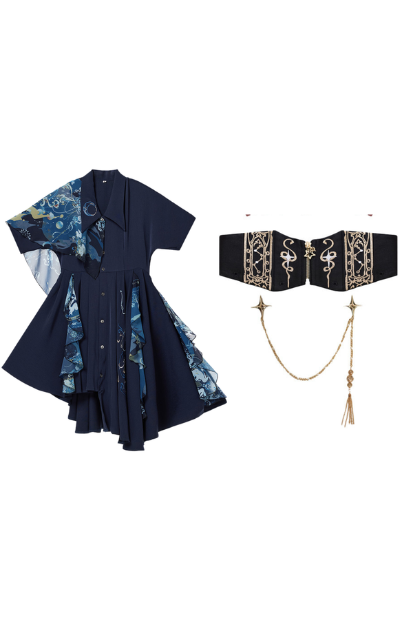 チャイナエンブロイダリードレス+ベルト+ガードル