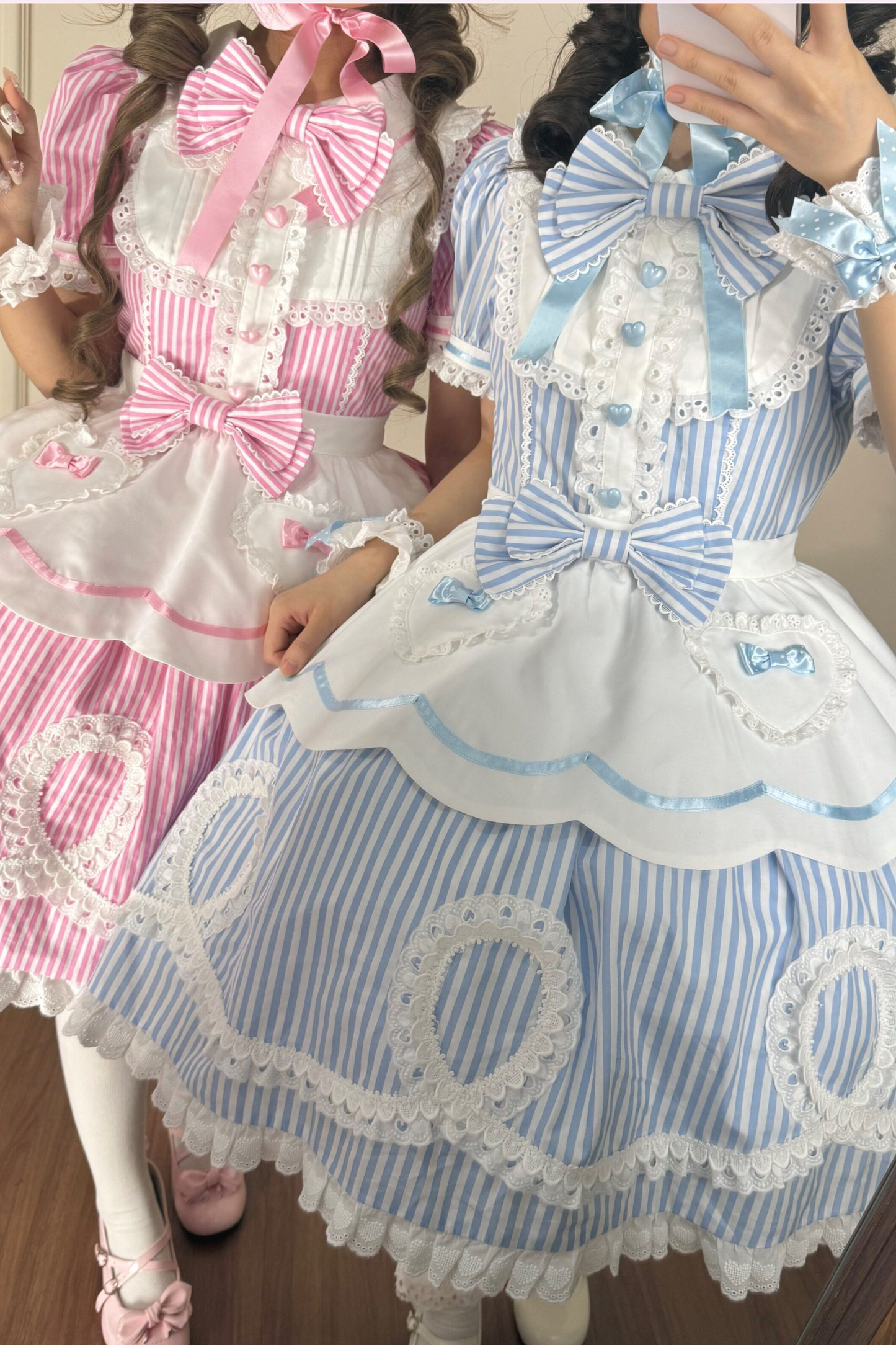 [Vorbestellung] Retro-Puppenartiges Lolita-Kleid + Haarband + Clip + Haube + Hut