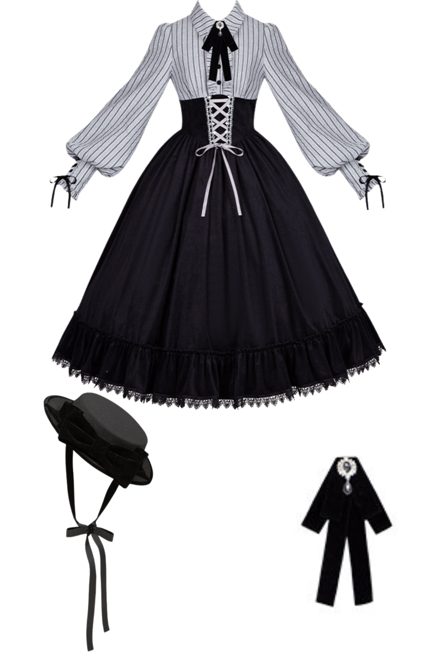 Fishtail Dress + Flare Dress + Hat + Hairband