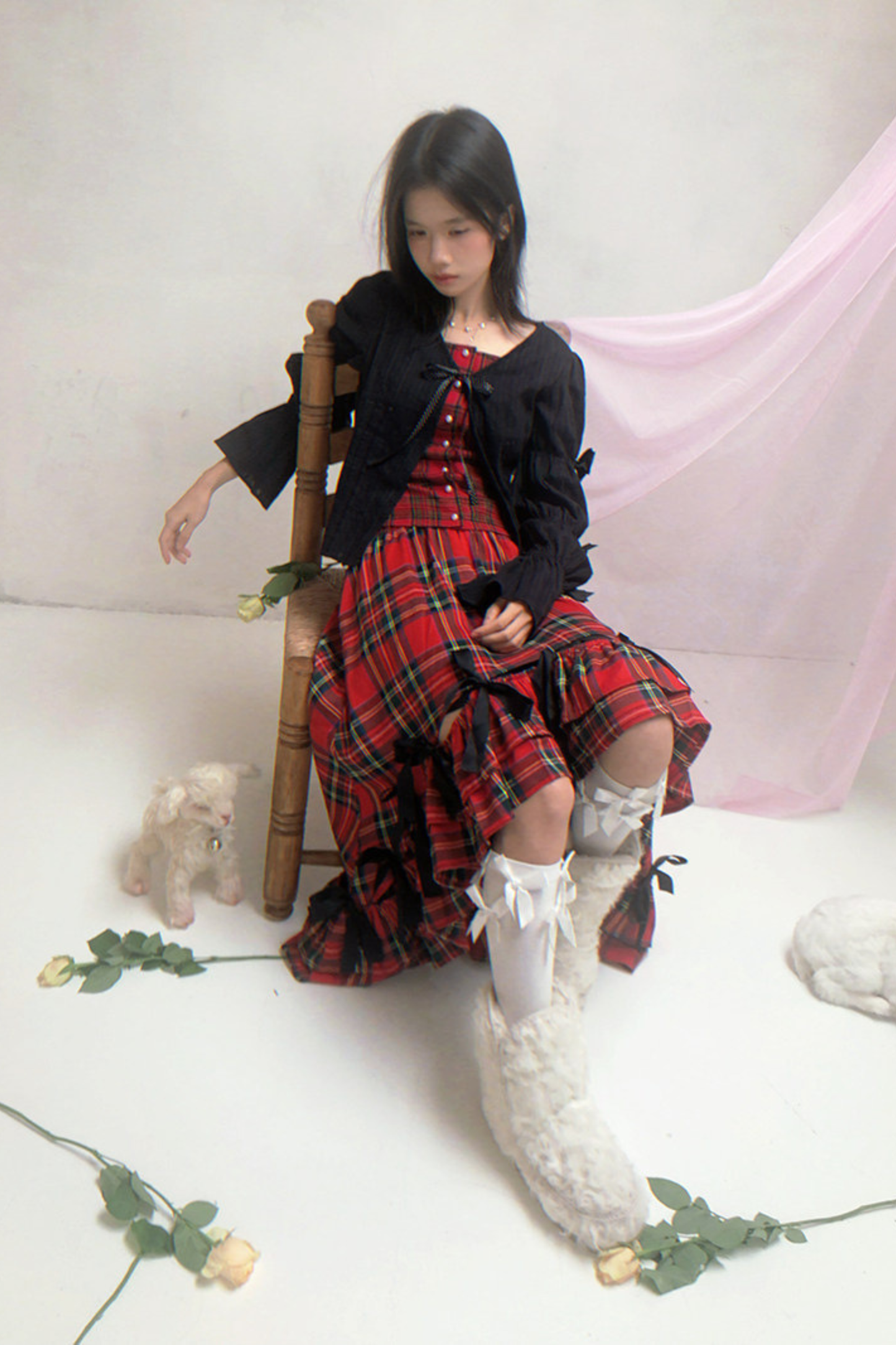 Polka Dot Plaid Blouse