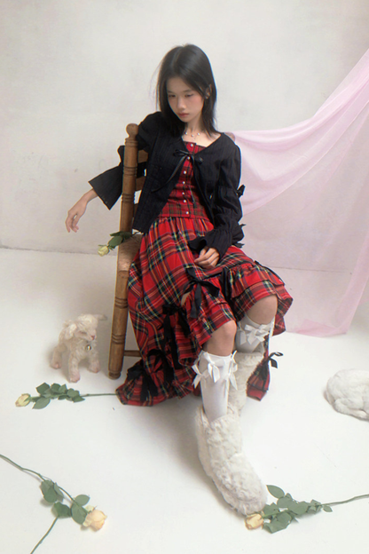 Polka Dot Plaid Blouse