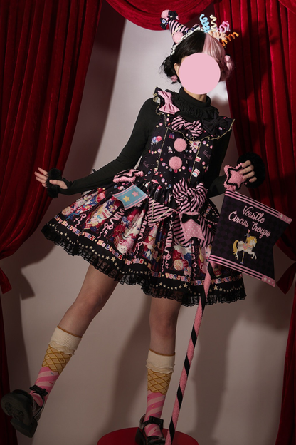 サーカスサスペンダーロリータドレス＋スカート
