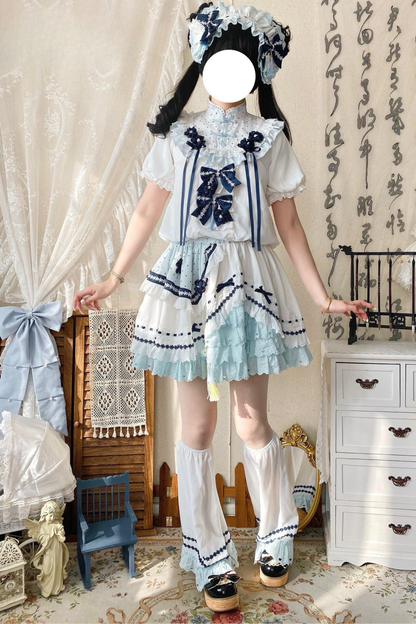 [3월 18일 예약마감] 차이나 드림 원피스 + 점퍼 스커트 + 소매 + 레그 워머 + 머리띠 + 칼라 + 클립 + 리본 + 공주 소매