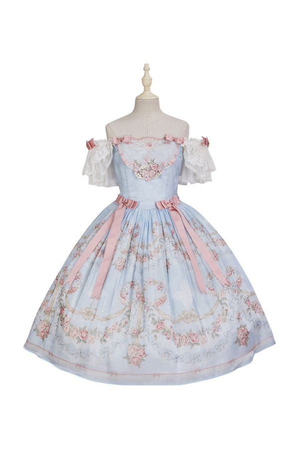 Vilandry Garden Off-Shoulder Dress + Jumper Skirt + Cape