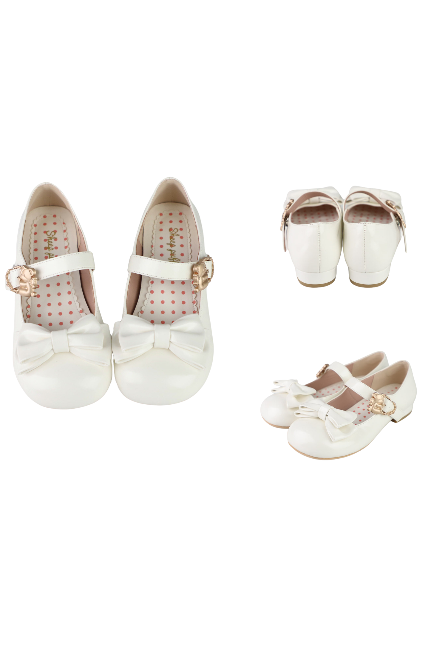 Glossy Sheep Bowknot Shoes