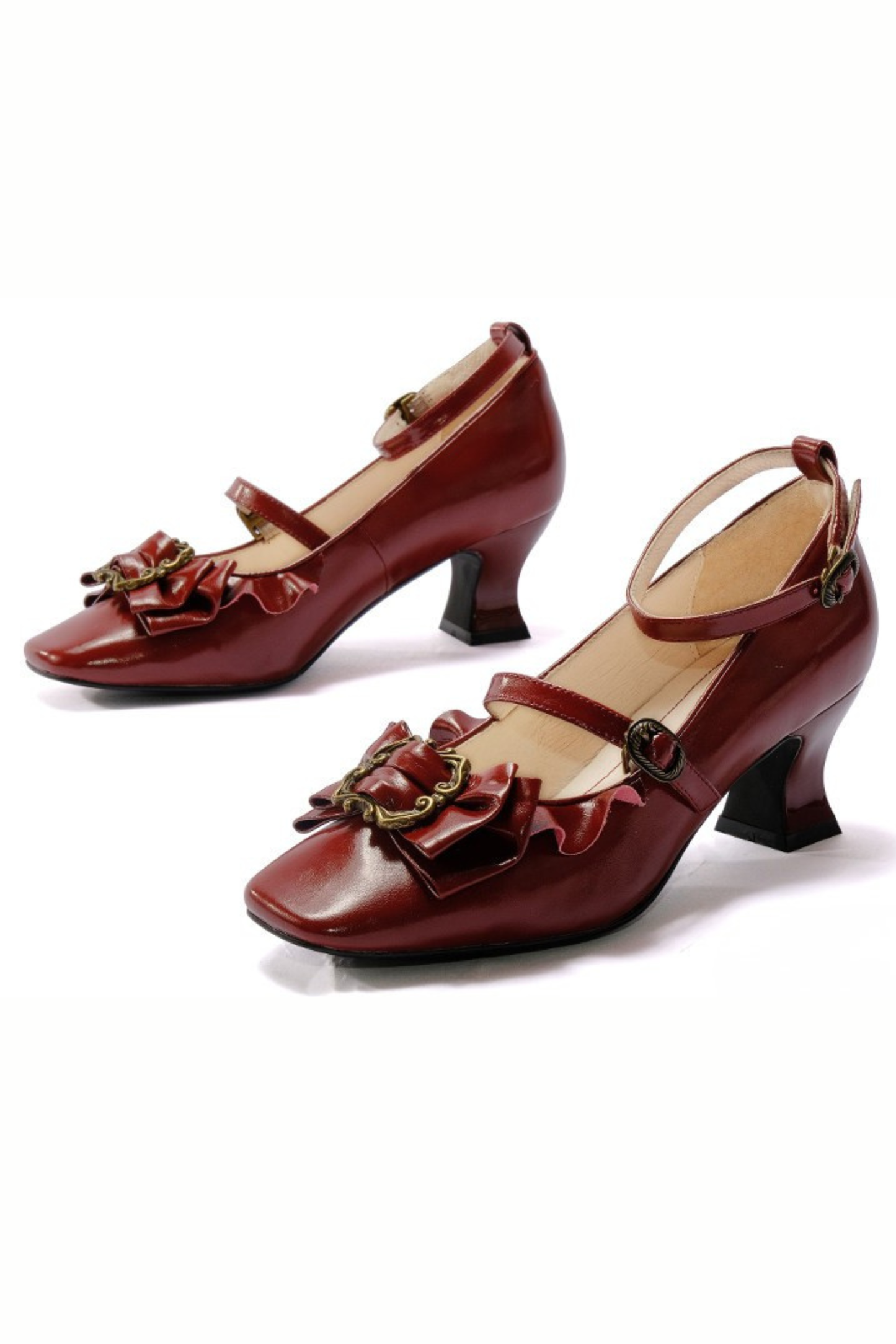 レザーリボンフリルロリータヒール