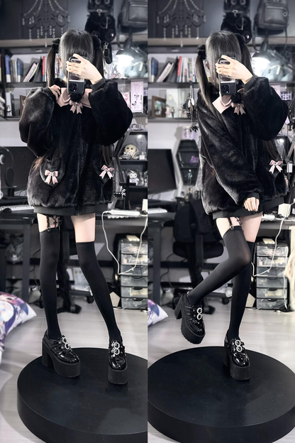 猫耳ぬいぐるみフードジャケット