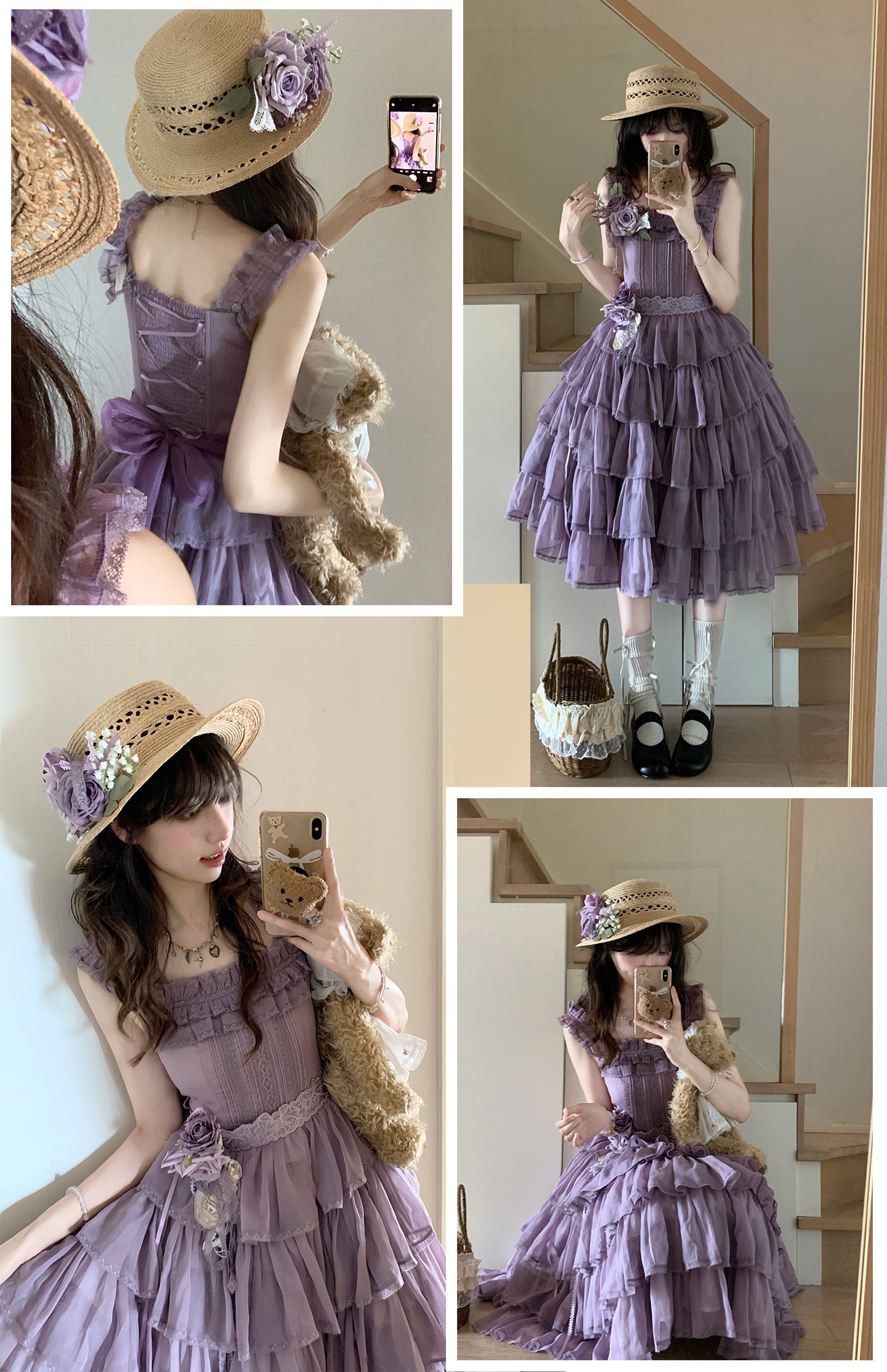 [Pre-order Deadline: July 31] Romantic Sweet Lolita Series Accessories (Flower-Embroidered Waist Ribbon, Corsage with Parfum Emblem, Hair Clip) [Exclusive Sale for Dress Purchasers]