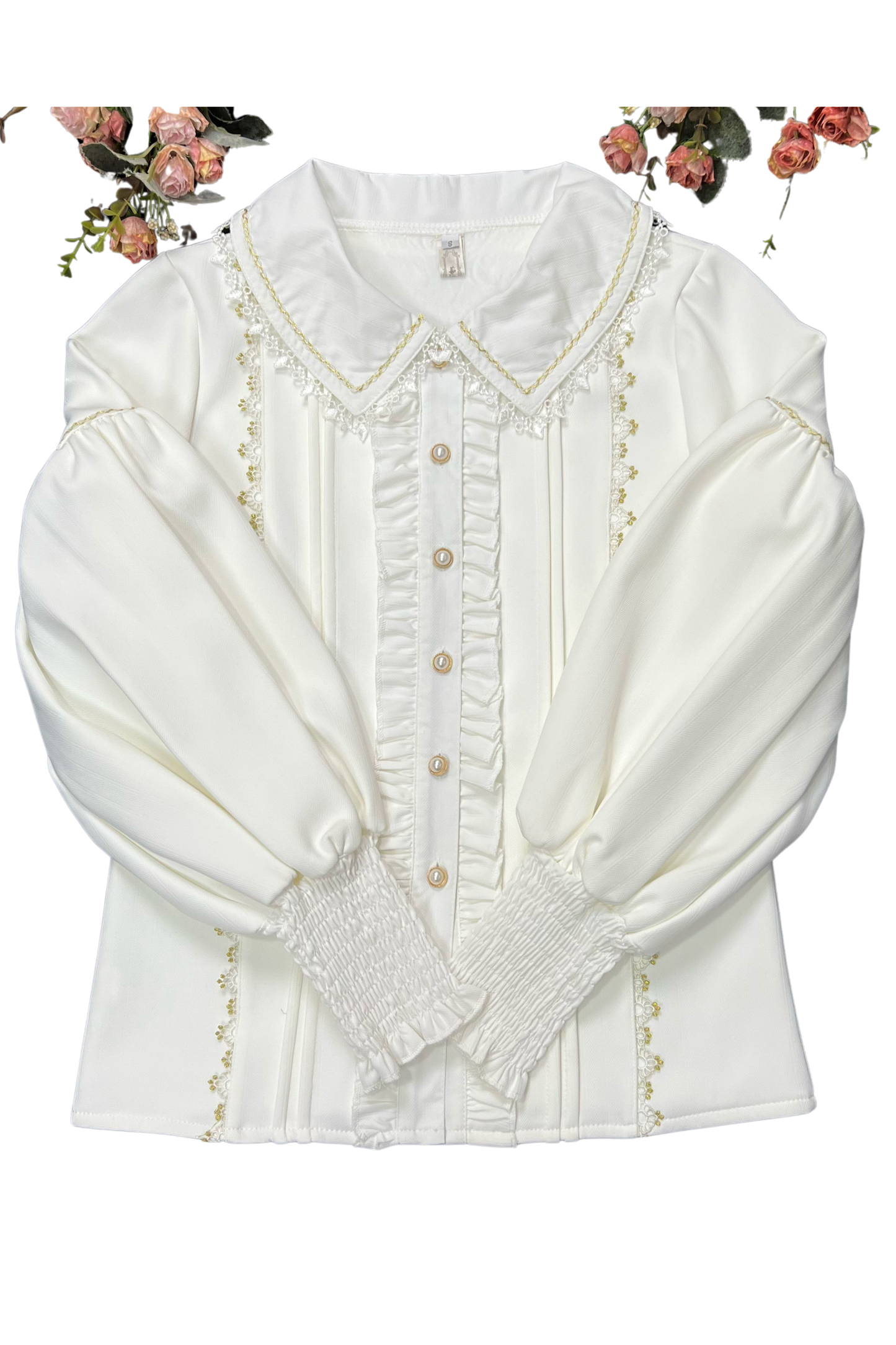 Retro Chic Lolita Shirt + Lace-up High Waist Lolita Skirt