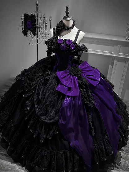 [Pre-order] Gothic Rose Wedding Lolita Gorgeous Tiered Corset JKS Dress