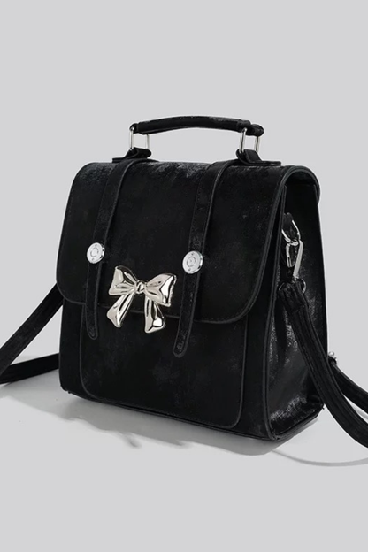 Silver ribbon Y2K bag