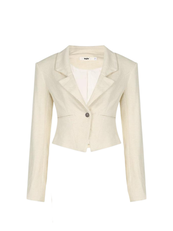 ホワイトシックジャケット+タイトショートスカート