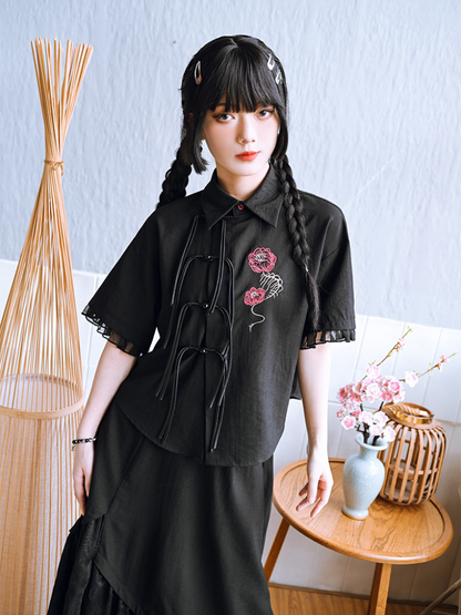 Dark New Chemasty Tile Tassel Shirt+China Style Skirt
