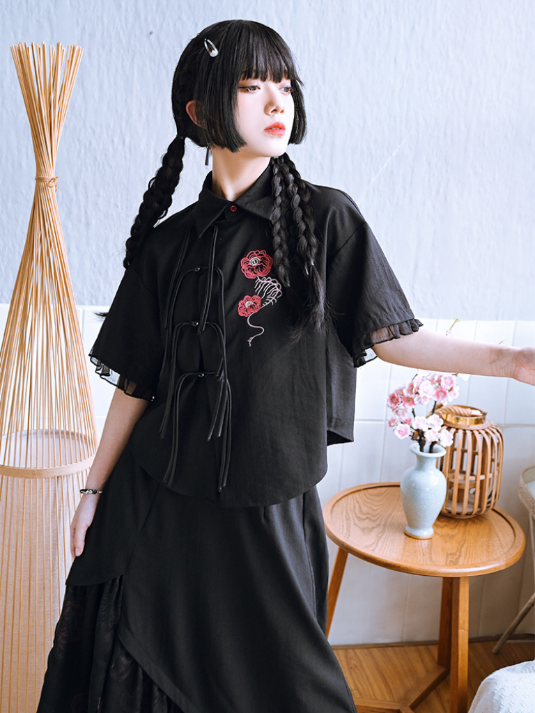 Dark New Chemasty Tile Tassel Shirt+China Style Skirt