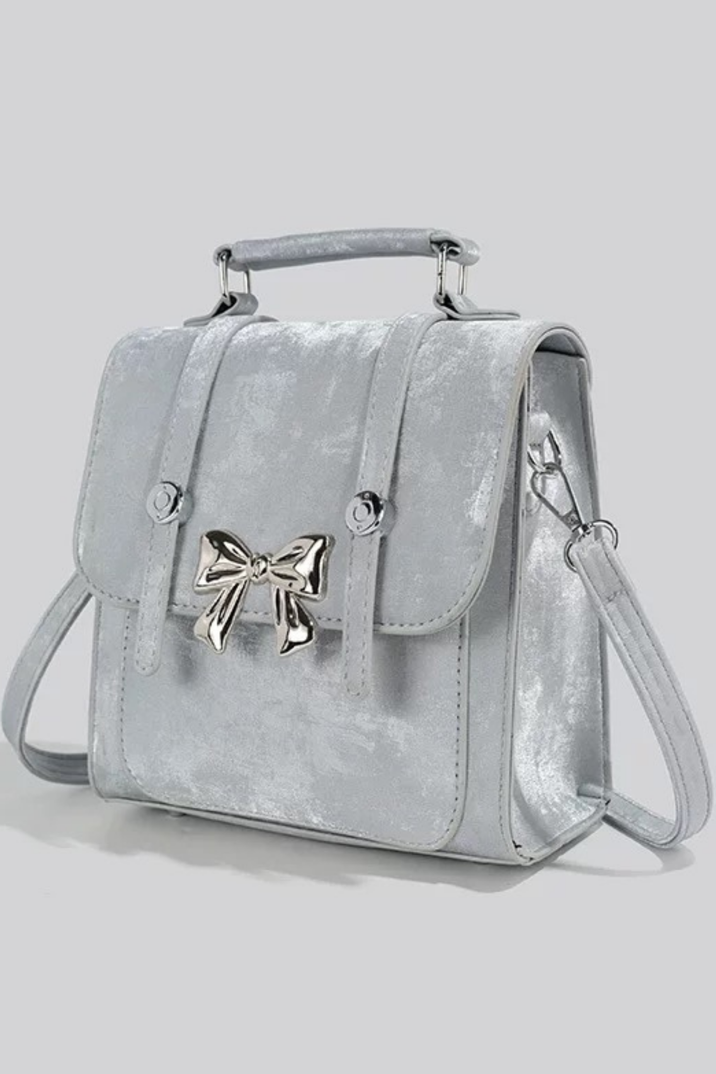 Silver ribbon Y2K bag