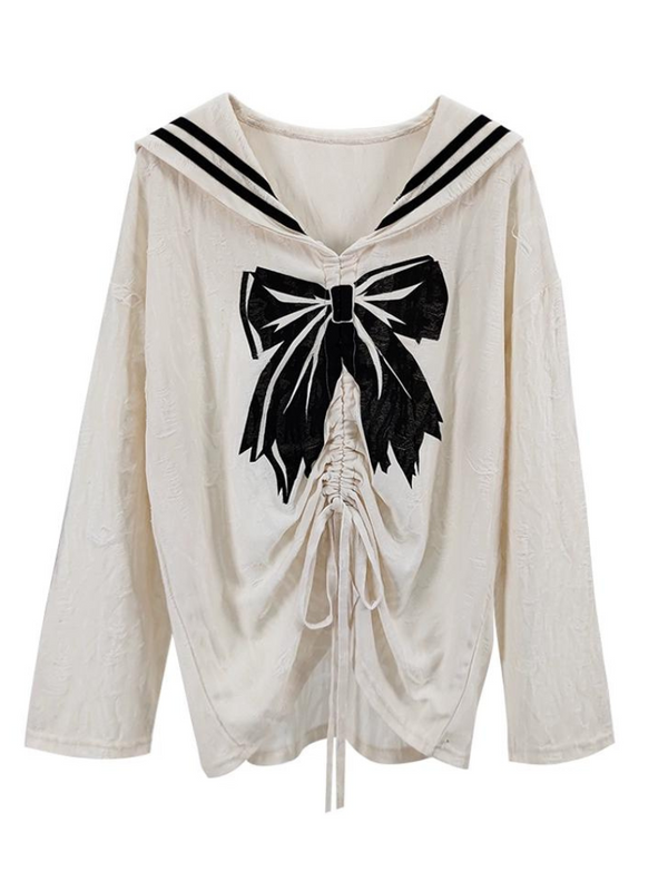 リボンセーラーダークトップス