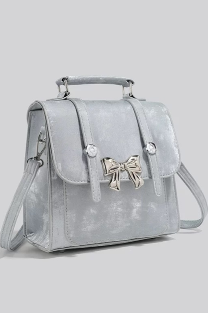 Silver ribbon Y2K bag