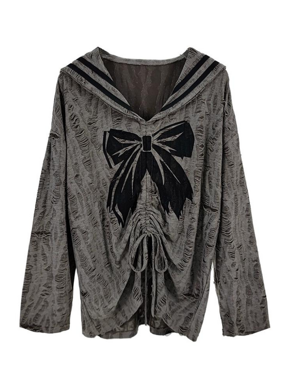 リボンセーラーダークトップス