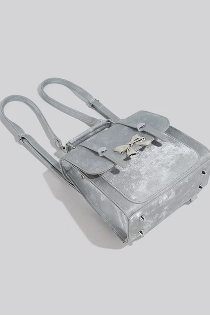 Silver ribbon Y2K bag