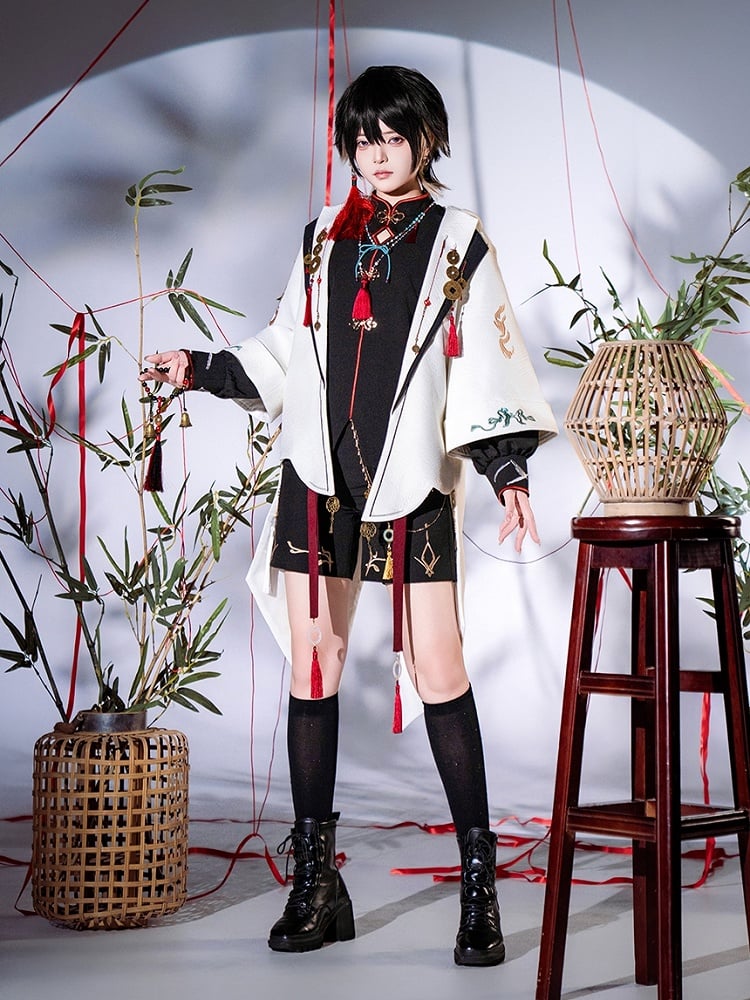 【12月26日予約締切】マウンテンゴーストチャイナプリンスフーディージャケットスーツ＋タッセルネックレス