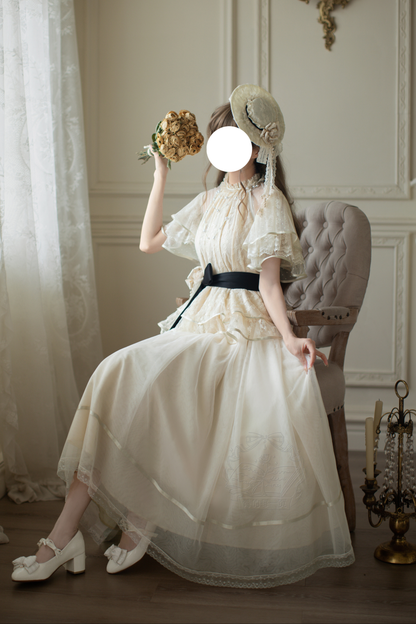 【4月5日予約締切】レトロエレガントインナー+トップス+スカート+アクセサリー