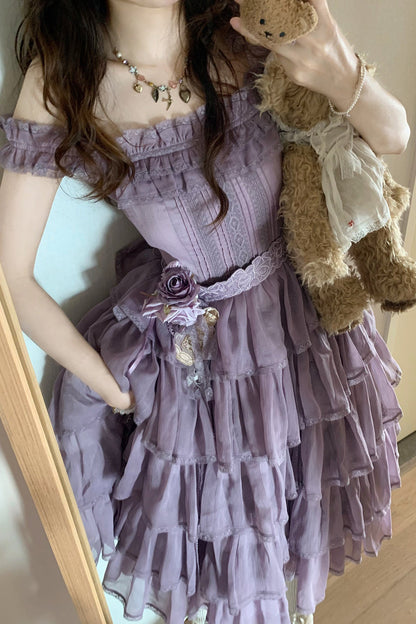 [Pre-order Deadline: July 31] Romantic Sweet Lolita Series Accessories (Flower-Embroidered Waist Ribbon, Corsage with Parfum Emblem, Hair Clip) [Exclusive Sale for Dress Purchasers]