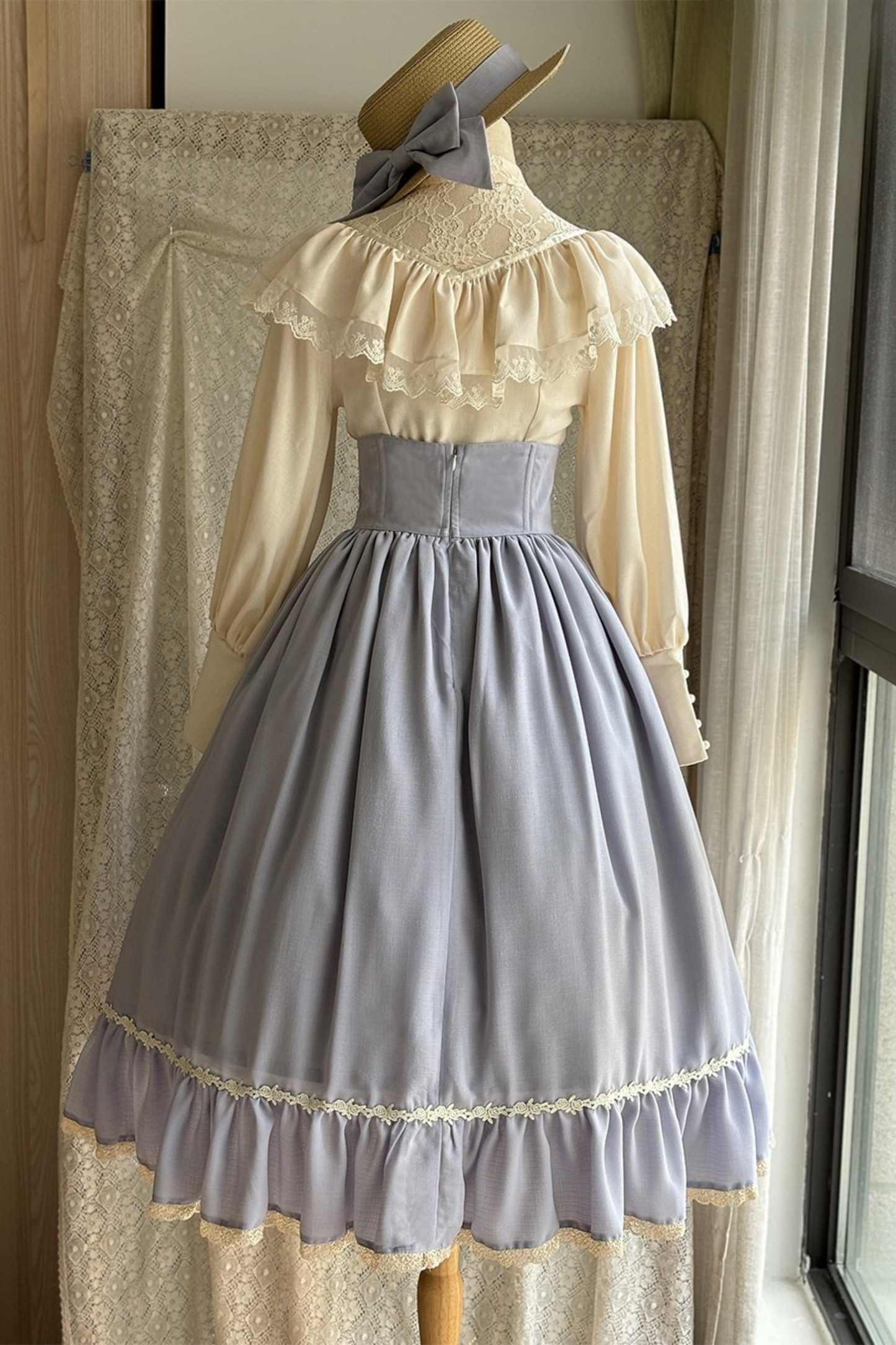 Sketch Wild Rose Elegant Herringbone Lolita Skirt