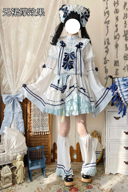 [3월 18일 예약마감] 차이나 드림 원피스 + 점퍼 스커트 + 소매 + 레그 워머 + 머리띠 + 칼라 + 클립 + 리본 + 공주 소매