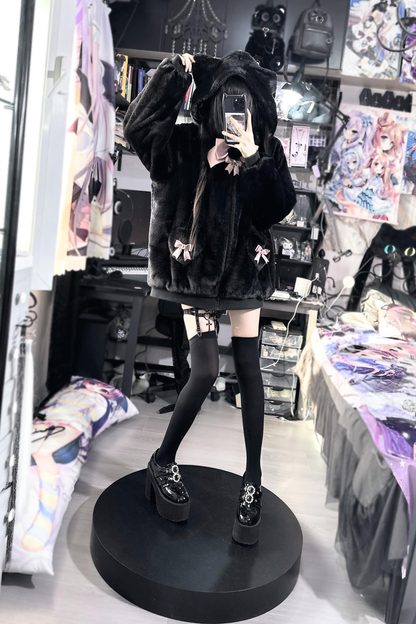 猫耳ぬいぐるみフードジャケット