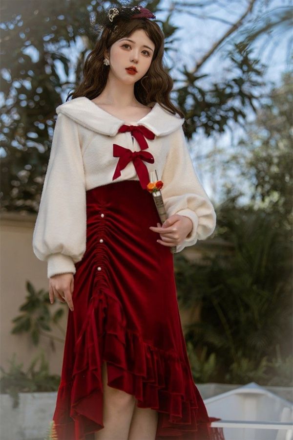 Mermaid Asymmetrical Camisole Dress + Ribbon Jacket