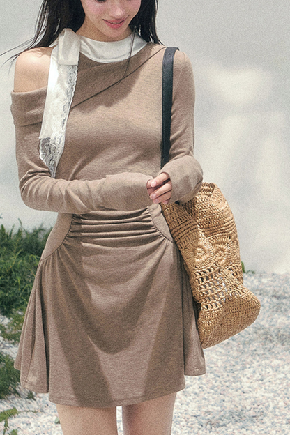 フレンチレースオフショルダードレス