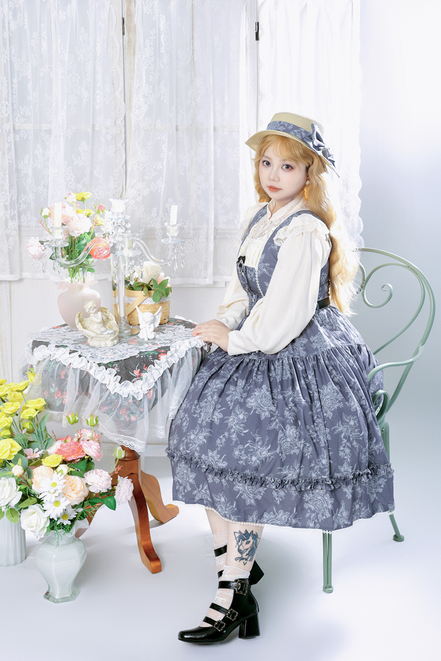 Sketch Wild Rose Elegant Lolita Jumperskirt