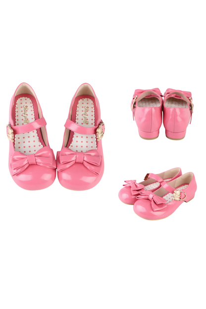 Glossy Sheep Bowknot Shoes