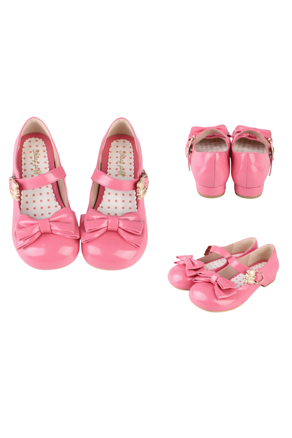 Glossy Sheep Bowknot Shoes