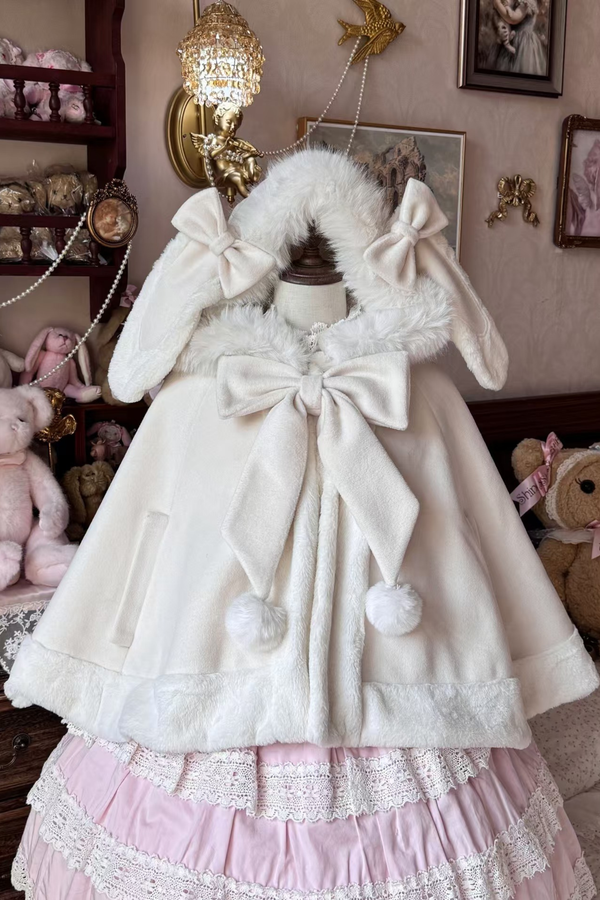 ファーバニーフードマント