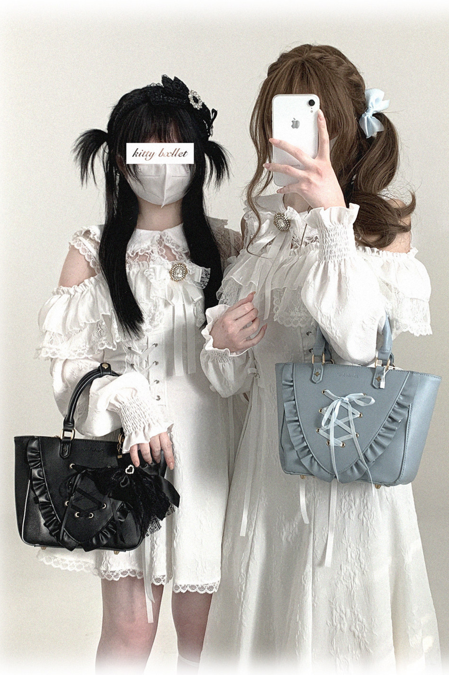 오프숄더 레이스업 레이스 원피스