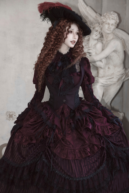 [3월 16일 예약마감] 빅토리아 릴리스 고딕 로리타 셔츠 + 조끼 + 스커트