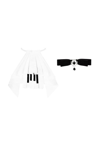 Six Sweet Lolita Flare Jumper Skirt + Top + Hat + Ribbon + Collar